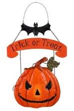 Sunset Vista Designs Metal One Sided "Trick or Treat" Hanging Sign