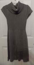Calvin Klein Gray Short Sleeve Cowl Neck Ribbed Dress Size Small Lightly Worn
