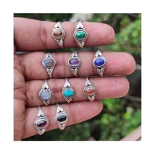 Multiple Gemstone Boho Statement Handmade Crafted 925 Sterling Silver Gift Ring