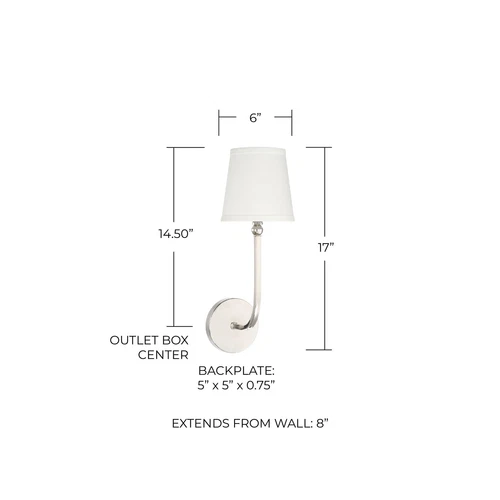 Capital Lighting 619311PN-674 Dawson Decorative White Fabric Stay-Straight Sh... - Picture 2 of 2