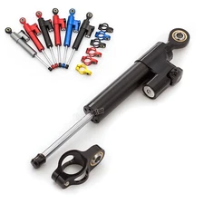 Motorcycle Bike Universal CNC Adjustable Steering Damper Stabilizer Safety Black
