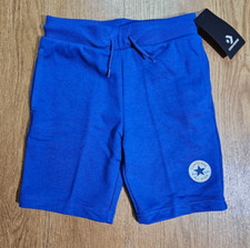 Converse All Star Chuck Taylor Logo Shorts Kids Size 7 Blue White French Terry
