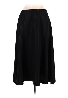 Ralph Lauren Black Label Silk Satin Midi Pleated High Waist Skirt