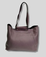 $235 Neiman Marcus Women`s Purple Leather Handbag Shoulder Purse Tote Hand Bag
