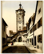 Deutschland, Rothenburg, Klingen Tor  photochromie, vintage photochrome  23x