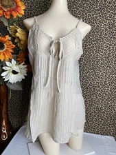 🦋DOE & RAE🦋Rayon Striped Spaghetti Strap Flared Tank Top NWT | SMALL |