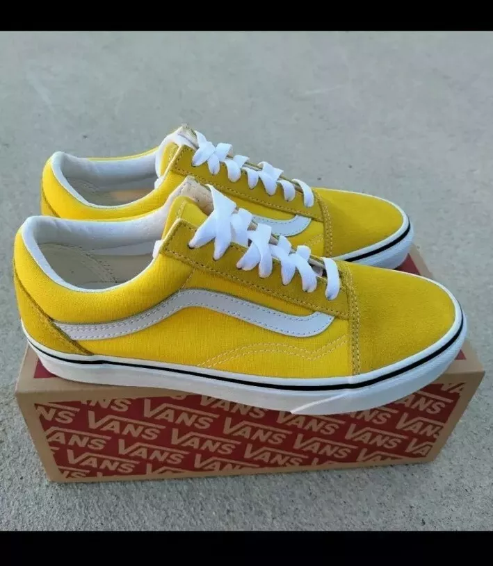 Vans old skool yellow & true white skate best sale shoes