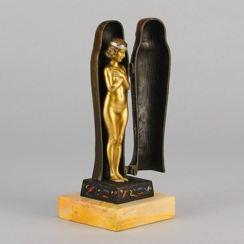 Early 20th Century Cold-Painted Bronze entitled "Erotic Mummy" by Franz Bergman - Picture 12 of 15