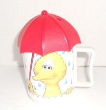 Vintage Peter Pan Ind Jim Henson Sesame Street Big Bird Cup w/ Umbrella Lid