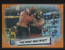 Bray Wyatt The Fiend 2021 Topps Chrome WWE Orange Refractor 6/25