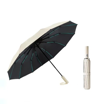 Auto Open/Close Folding Umbrella Windproof UV Protection Compact