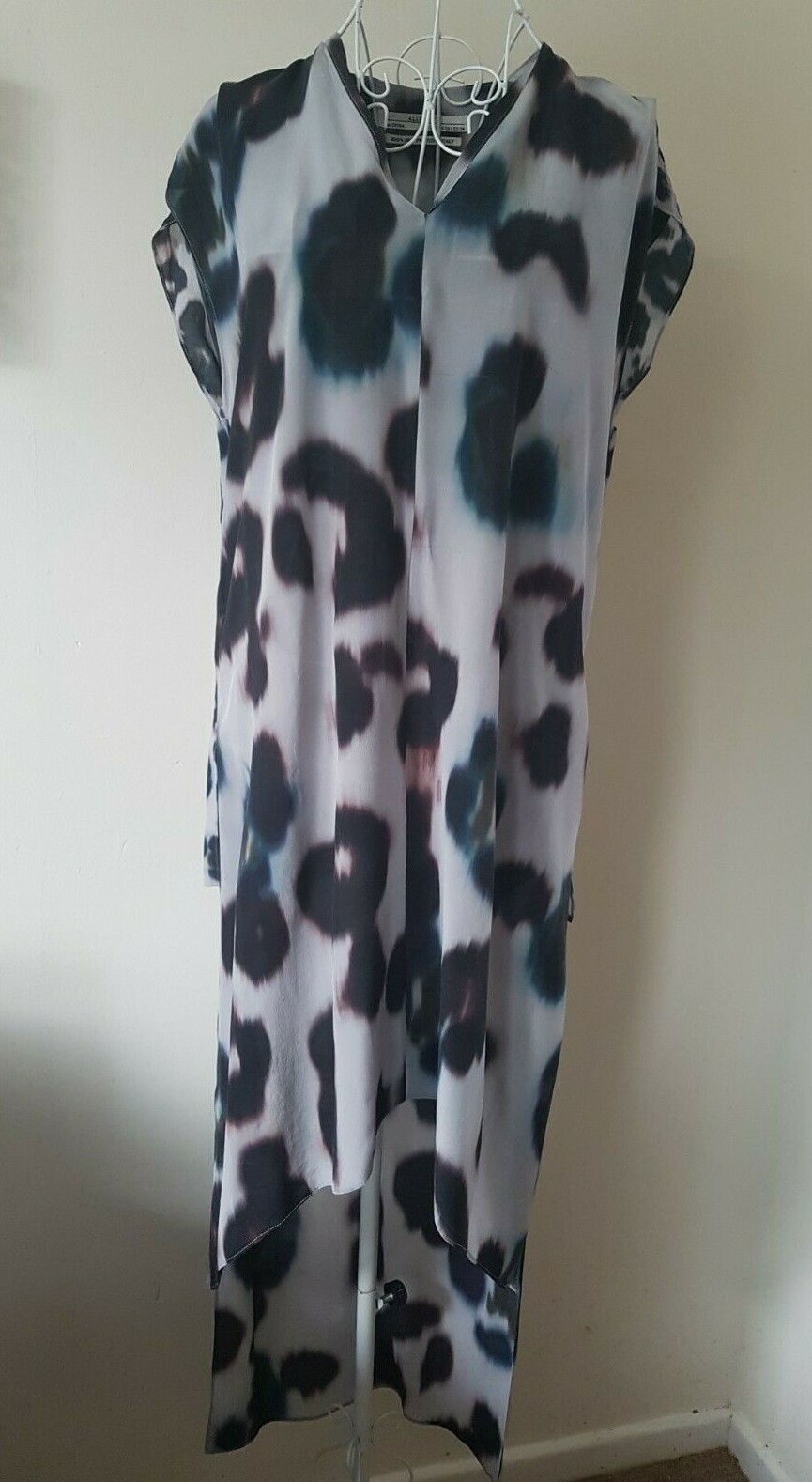 ABSOLUTELY GORGEOUS ALLSAINTS TEAL ECHO NOVAH PURE SILK DRESS UK 6 US 2 RRP £198 image 10