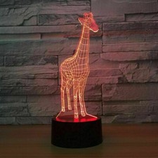 Night Light Giraffe 3D Lamp Illusion LED Desk 7 Color Acrylic Table Lamp Gift