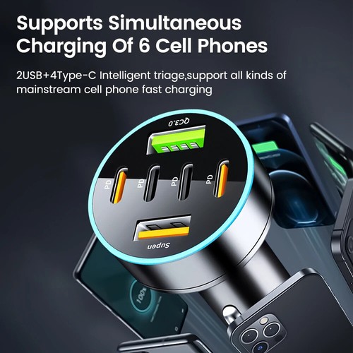 120W Super Fast Car Charger Adapter For iPhone 15 & Samsung S24 S23 FE S21 S20 - Picture 3 of 12