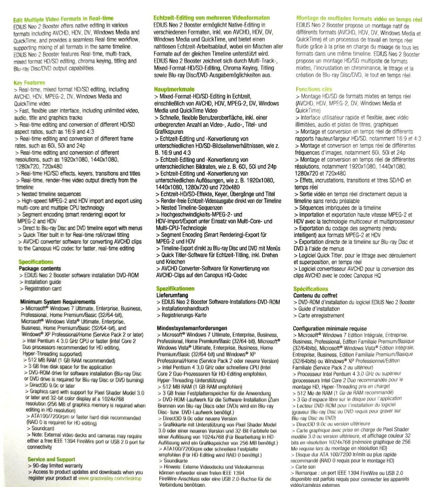 Canopus Grass Valley EDIUS Neo 2 Booster Vollversion (EDIUS Neo 2.5) - Bild 3 von 3