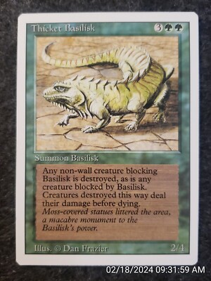 Magic: The Gathering Thicket Basilisk Card - Revised Edition Uncommon Green