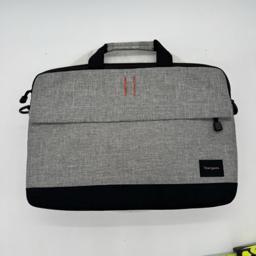 Targus Computer Padded Laptop Bag Case Gray Zip Closure 4 Pockets Lightweight
