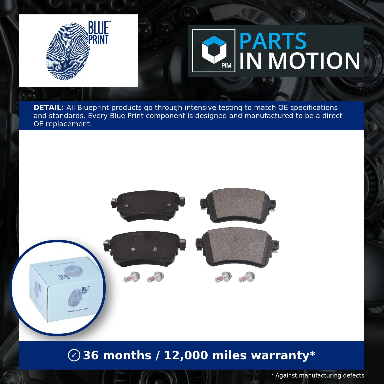 Brake Pads Set fits VAUXHALL VIVARO C, K0 Rear 1.5D 2.0D 2019 on Blue Print New