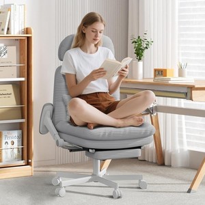G800 Plus Criss Cross Chaise Flip Up Arms avec FootRest chaise de bureau Corduroy Comfy