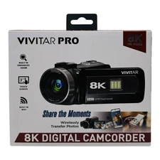 Vivitar Pro 8K Digital Camcorder 3" Touch Screen Built in WiFi -Sealed Box