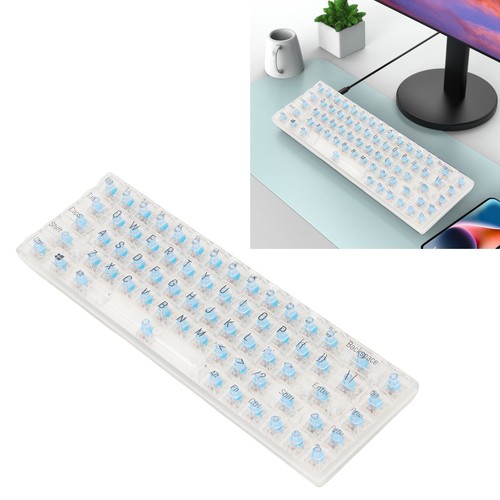 60 Percent Mechanical Keyboard For Andr-oid System Transparent RGB 68 Keys W NEW - Afbeelding 12 van 12