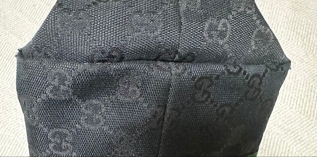 Gucci GG Canvas Tote Bag Black Leather Strap Vintage Excellent Condition thumbnail 7