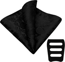 Men'S Handkerchiefs with Pocket Square Holder Paisley Pocket Square Handkerchief