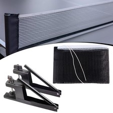 Table Tennis Net and Posts Set Portable Spring Activated Clip Practice Mesh