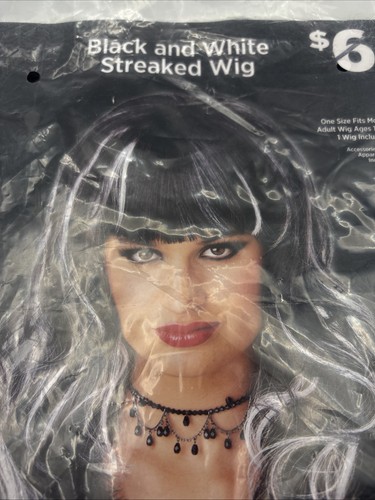 Black and White Streaked costume wig