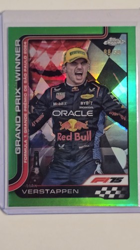 2025 Topps Chrome Formula 1 F1 Max Verstappen GP Winner True Green /99 #113