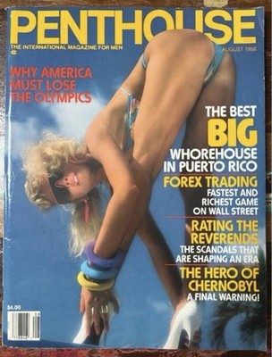 Penthouse Magazine - August 1988 Issue - Pet of the Month Cover LISA AITON