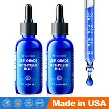 Methylene Blu 1% Liquid, Cognitive and Cellular Supplement 2 Pack, Made in USA
