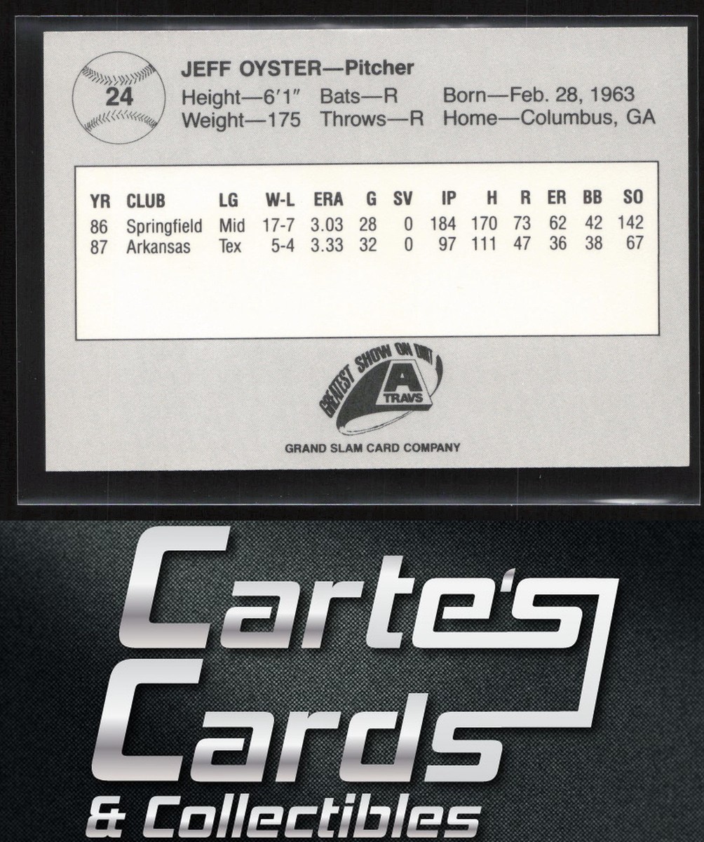 Jeff Oyster 1988 Grand Slam Arkansas Travelers #24 Arkansas