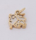 Vintage CTO 10K Solid Gold Taurus Zodiac Sign Two Tone Pendant Charm 1.53 g — photo 4