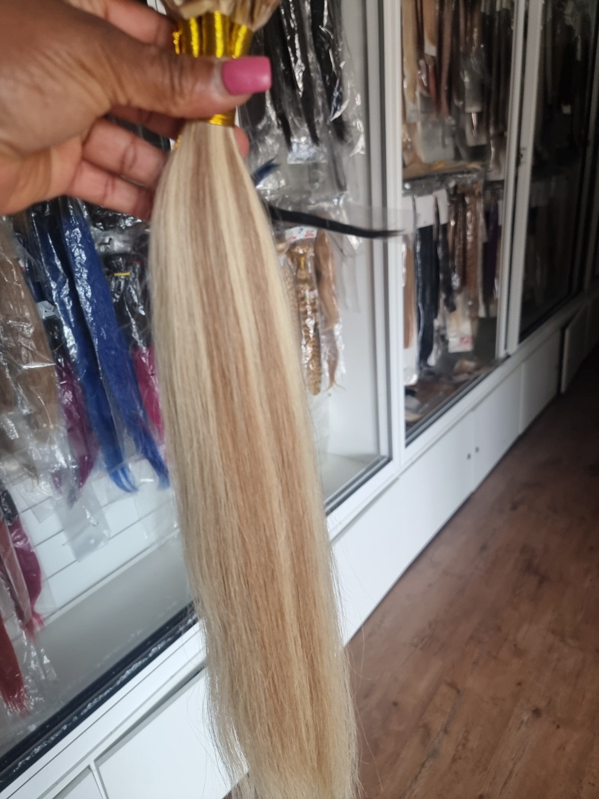 20INCH RUSSIAN I TIPS VIRGIN HUMAN HAIR 8#/613 BALAYAGE HIGHLIGHTS 100g STRAIGHT