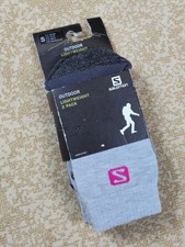Image of Salomon Lightweight Outdoor Socks – 2 Pack (Grey/Fuchsia)