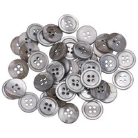 50 StüCk NatüRliche Perlmutt KnöPfe 4 LöCher 15Mm Perlmutt KnöPfe Grau