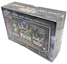 2026 Leaf Metal Football Sealed Hobby JUMBO Box 16 Cards 9 Autographs Per Box