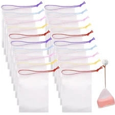 Mozeat Lens 20 PCS Exfoliating Mesh Soap Saver Pouch Bag Color 12×9cm 