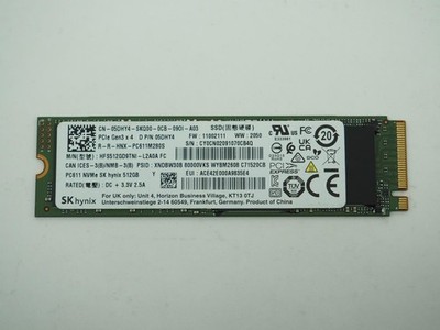 SK HYNIX 512GB NVMe M.2 SSD NVMe Tested, Wiped - HFS512GD9TNI - L2A0A