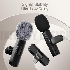 2PCS Bluetooth Wireless Lavalier Microphone Mic For Type-C iPhone Vlog Stream AU — image 9