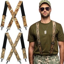 Toulite 2 Pcs Camo Suspenders for Men Heavy Duty with 4 Strong Hooks for Men ...