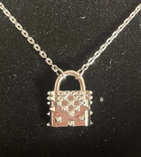 NEW Kasun London 925 Sterling Silver/Rhodium Plated ‘Masochist’ Padlock Necklace