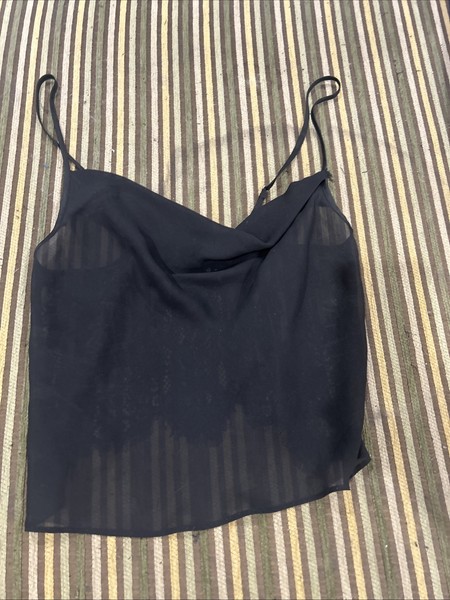 BRAS N THINGS BLACK COWL NECK TOP SZ 8   (ACC477