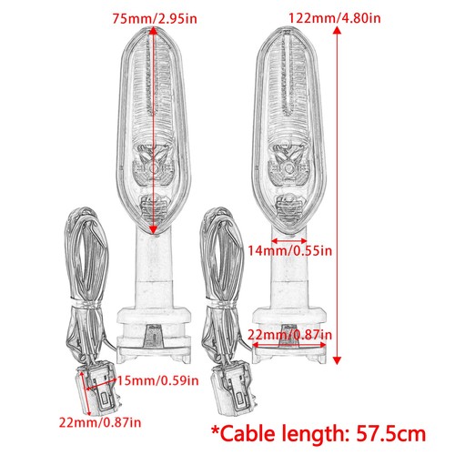 LED Turn Signals Light For Yamaha YZF-R1 YZF-R6 MT-03 MT-10 XSR 700 Tracer 9/GT - Picture 3 of 13