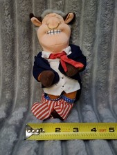 BULL CLINTON plush Famous Meanies NWT beanbag toy 1998 President Bill satire