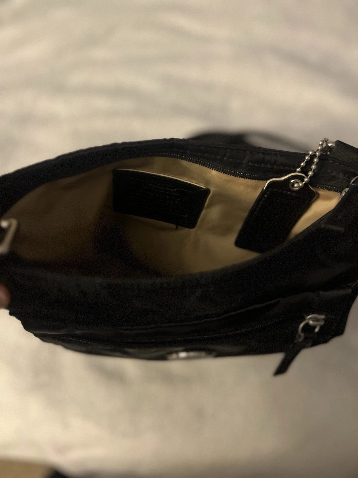 *Vintage* Borsa a tracolla Coach 77408 Signature Getaway nera usata