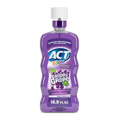 Kids Anticavity Fluoride Rinse Groovy Grape 16.9 fl. oz. Accurate Dosing Cup,...