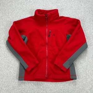 Vintage Nike ACG Fleece Jacket Boys S Red Gray Full Zip Pockets Therma-FIT Y2K
