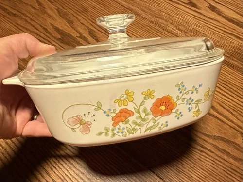 Vintage Corning Ware Wildflower Casserole Dish 2 Quart with Pyrex Lid